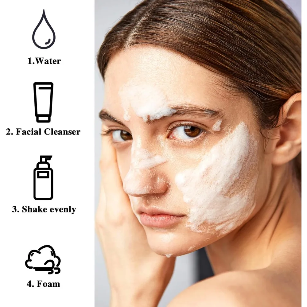 Paquet de 2 bouteilles à pompe à mousse voyage 60 ml/2 oz distributeur de savon en mousse de petite taille distributeur de savon moussant en plastique transparent