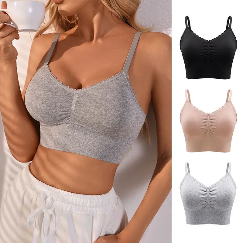 Suspender beautiful back anti-exposure leisure all-match one-piece bra sports no steel ring chest wrap underwear women