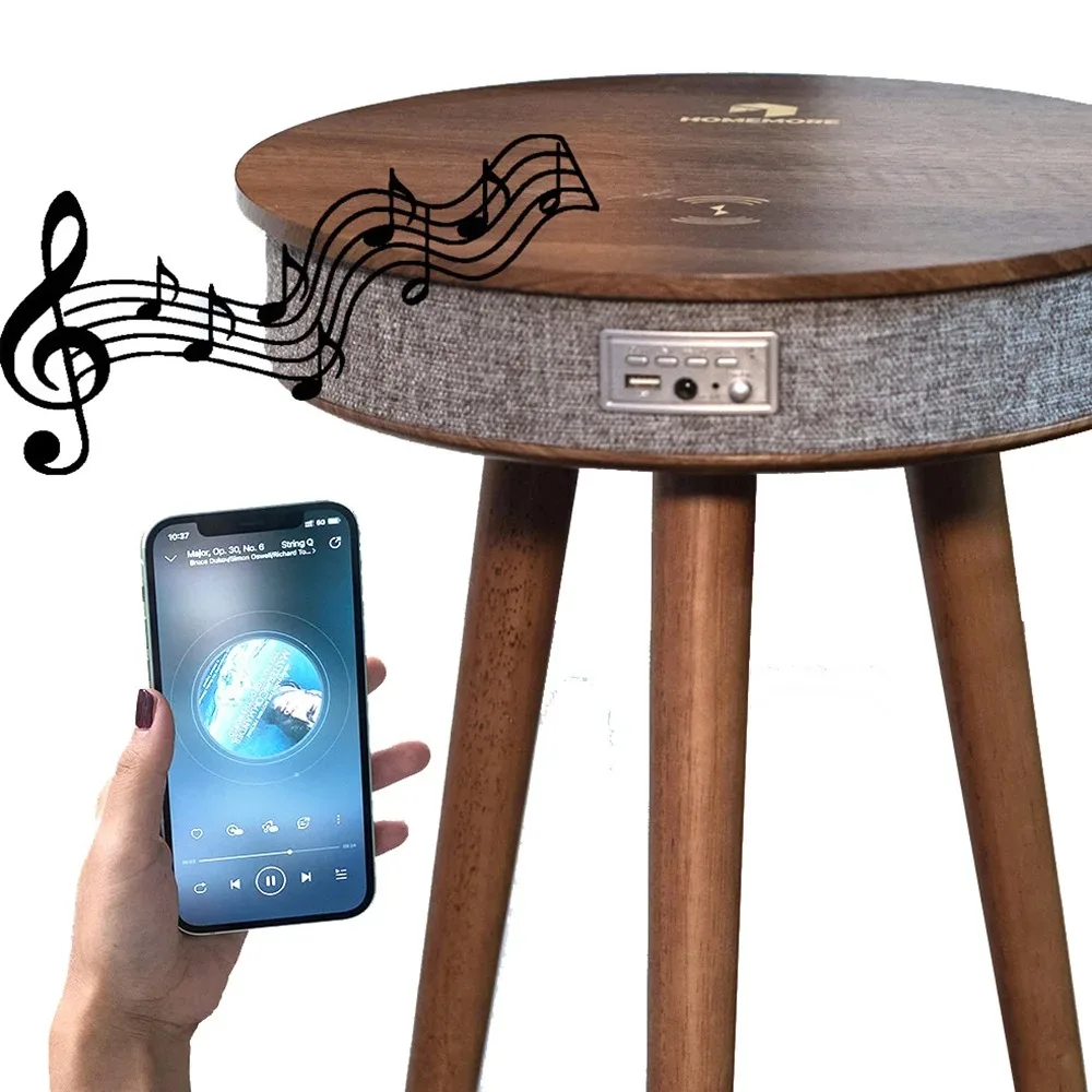 

Outdoor Party Music Player Loud Sound Portable Mini Radio Wireless Charger Hidden Table Speakers With Usb Charging Port