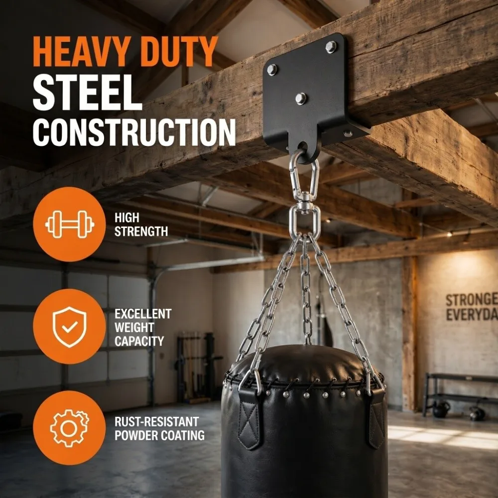 Duty Heavy Duty Unching Bag Hanger Sturdy Versatile Heavy Bag Beam Mount 360 Degree Rotation I-Beam Clamp Hook Aerial Yoga