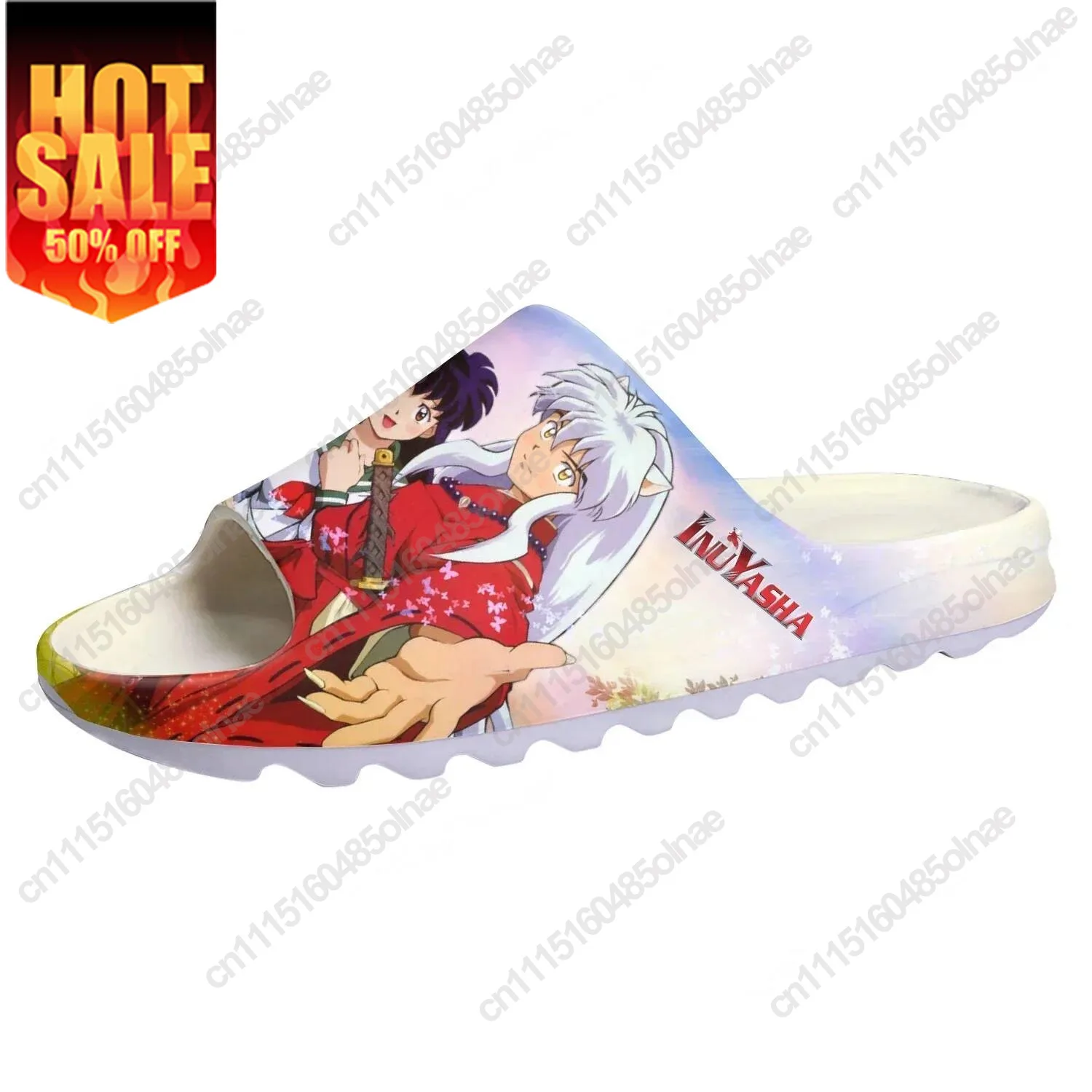 Inuyasha Soft Sole Sllipers Kagome Higurashi Mens Womens Teenager Home Clogs Anime Step In Water Shoes On Shit Customize Sandals