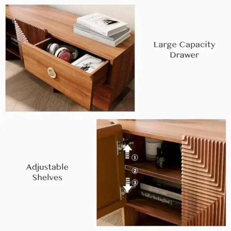 TV Stand for 75+ Inch TV with 4 Drawers, Entertainment Center with Storage Cabinet, Large  Media TV Console, Television Stands