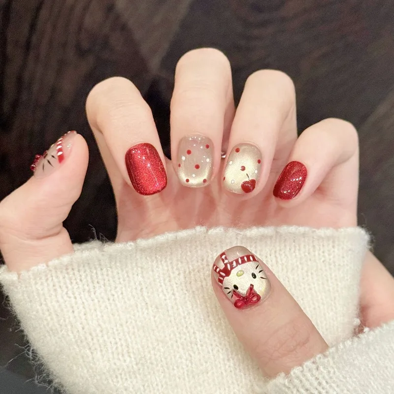 Accessori per Manicure Hello Kitty, Regalo per Bambine, Giocattoli, Decorazioni Dolci e Belle per Donne, Prodotti all'Ingrosso