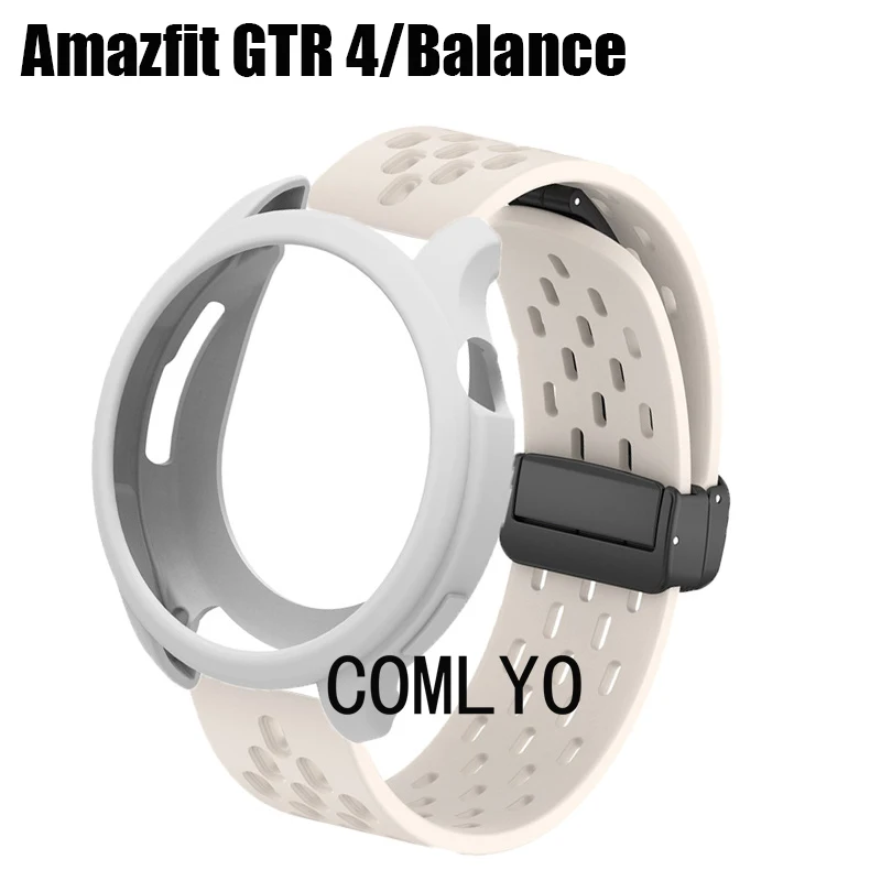 Ремешок силиконовый для Amazfit Balance GTR 4 чехол +, мягкий спортивный ремень для мужчин и женщин