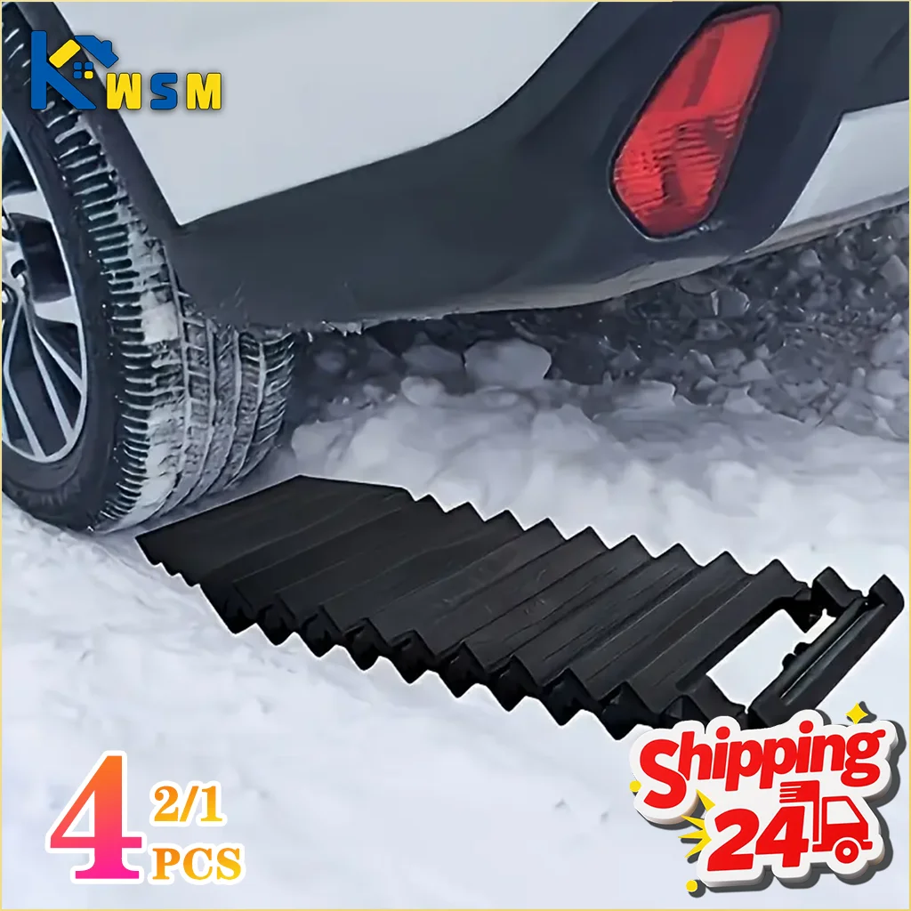 Universal Car Tire Traction Mat Portable Anti Skid Wheel Pad Ladder for Snow Ice Emergency Non Slip Tire Grip Plate for Vehicles