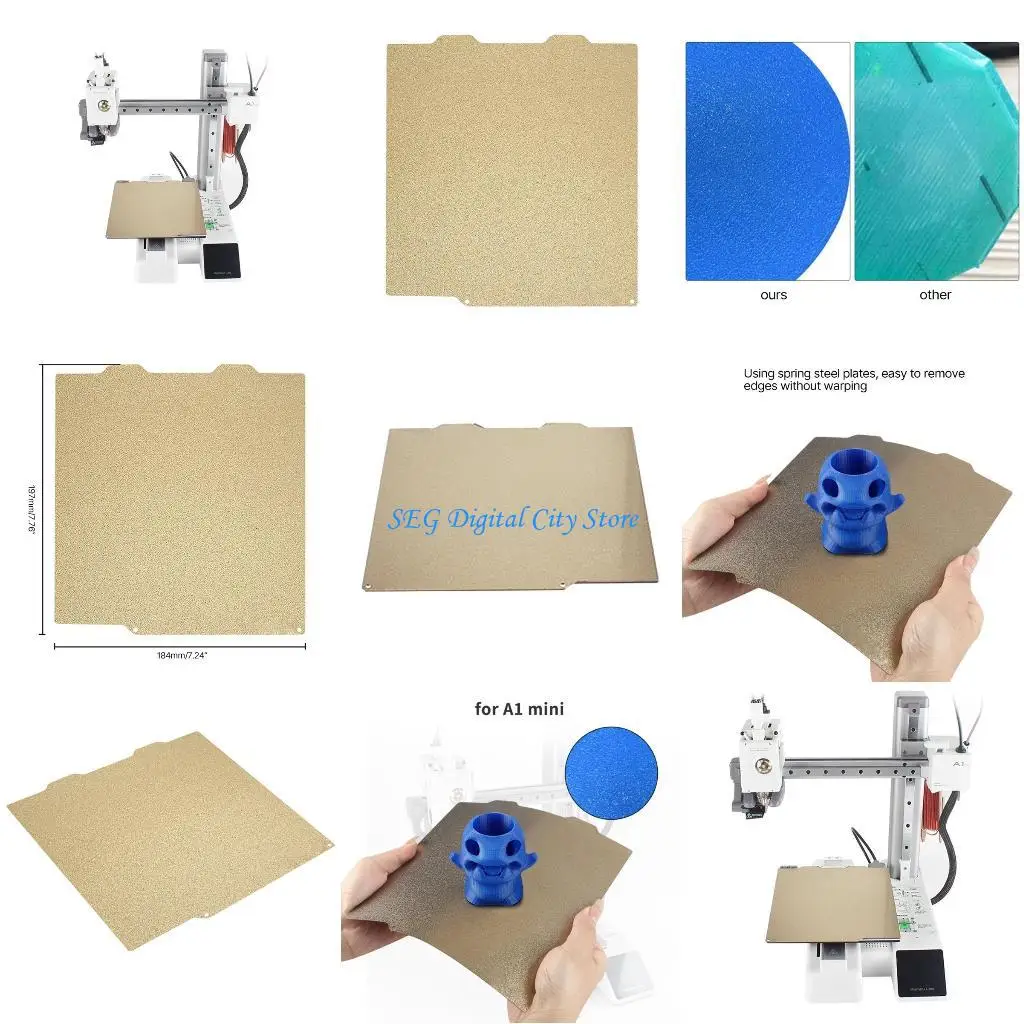 

U75B -печатная платформа стальной лист двухсторонняя текстурированная пластина PEI для Bamboo Lab A1mini Printing Bed