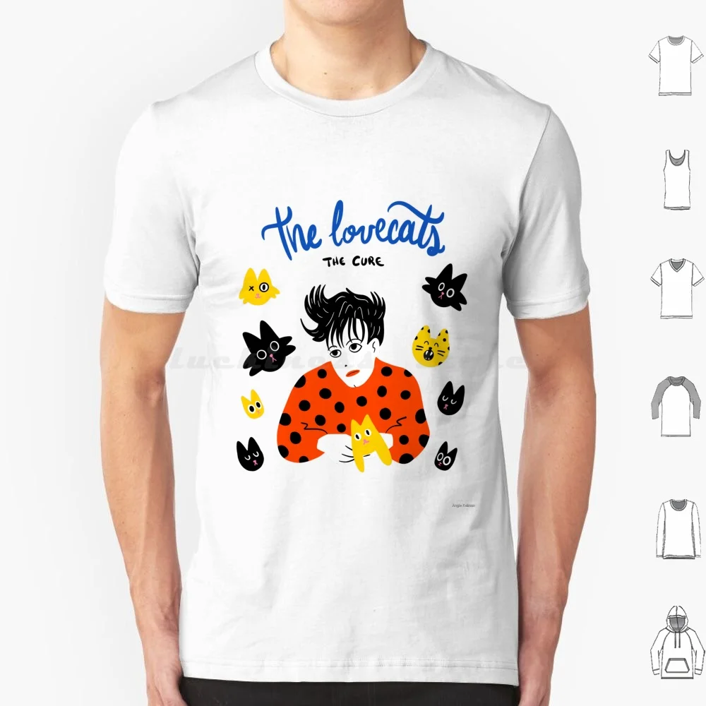The Love Cats By T Shirt Cotton Men Women DIY Print Lovecats Cats Robert Smith Dark Gothic Classic Indie Alternative He Drew