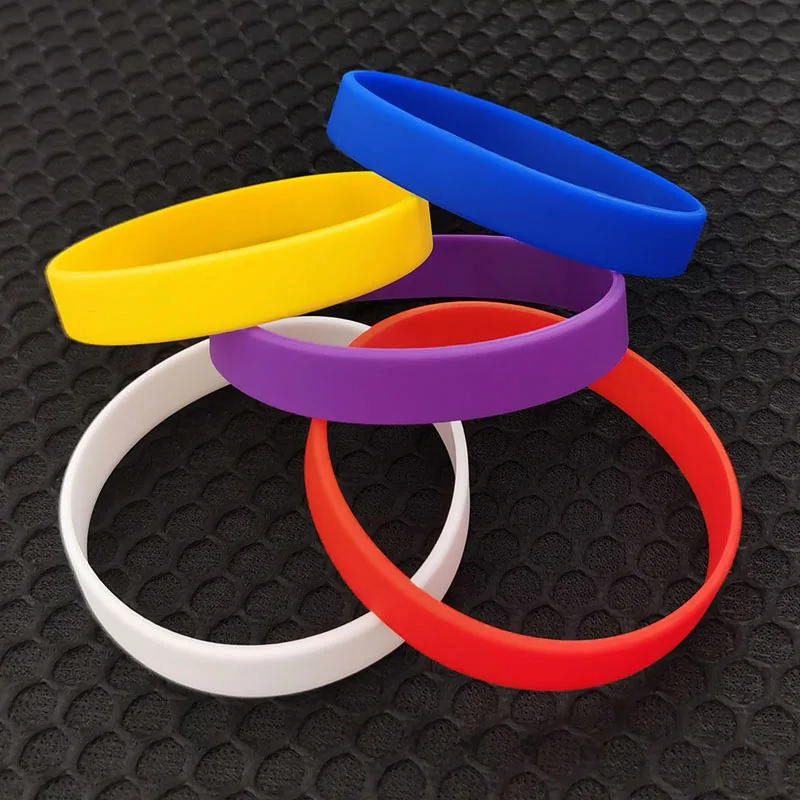 1pcs Solid Color Sports Wristband for Men Women Teen Children Rubber Band Silicone Bracelet Bangle Gift Jewelry Wholesale