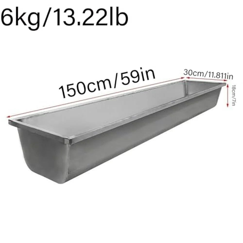 20in 40in 60in Livestock Feeding Trough Stainless Steel Goat Feeder Large Capacity Metal Feed Trough with Deeper