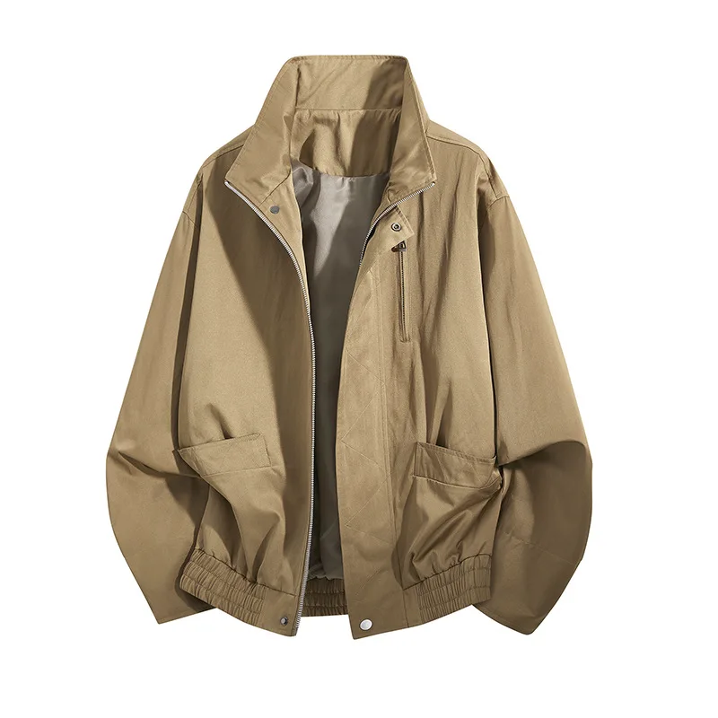 Spring and Autumn Simple Casual Jacket Men's Outdoor Stand Up Collar Versatile New Loose