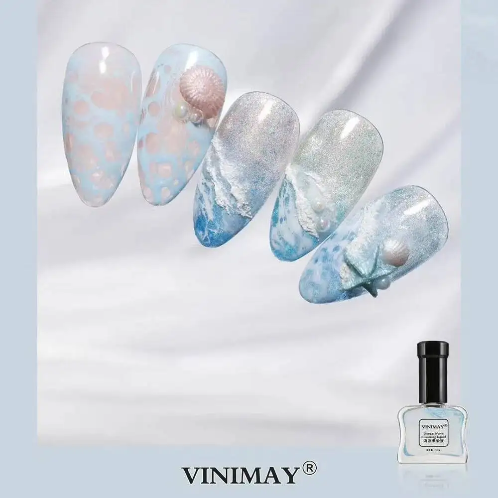 VINIMAY Sea Wave Blooming Gel Lakier do Paznokci Magiczny Rozmazujący się Żelowy Lakier do Paznokci DIY Lakier do Manicure Dekoracja Paznokci do Salonu 12 szt.