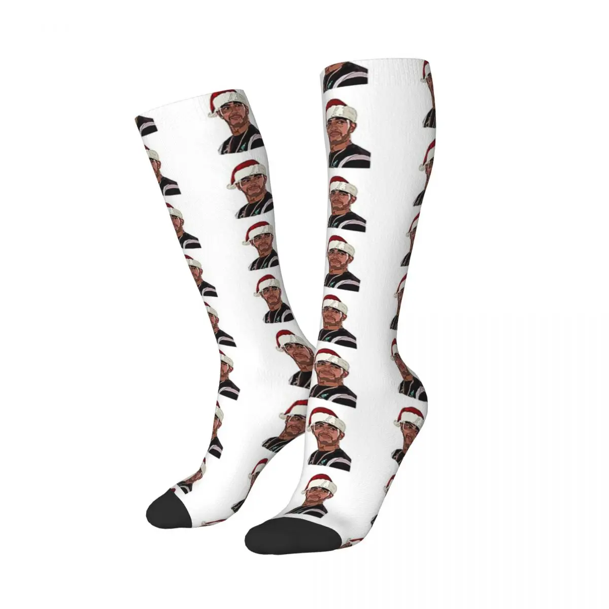 Lewis Hamilton Santa Socks Harajuku High Quality Stockings All Season Long Socks Accessories for Unisex Gifts