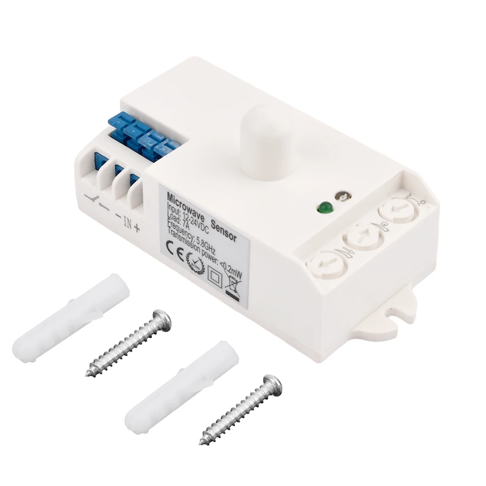 5.8G Microwave Radar Sensor Switch AC 220V/ DC12V-24V Intelligent Energy Saving Control Microwave Radar Sensor