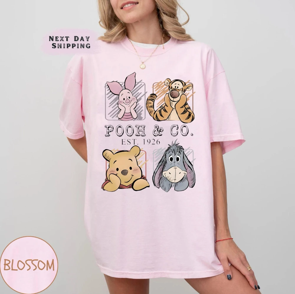 2026 Retro Winnie The Pooh and Friends T-shirt, Winnie The Pooh Company T-shirt From 1926, Tigger, Piglet, Eeyore