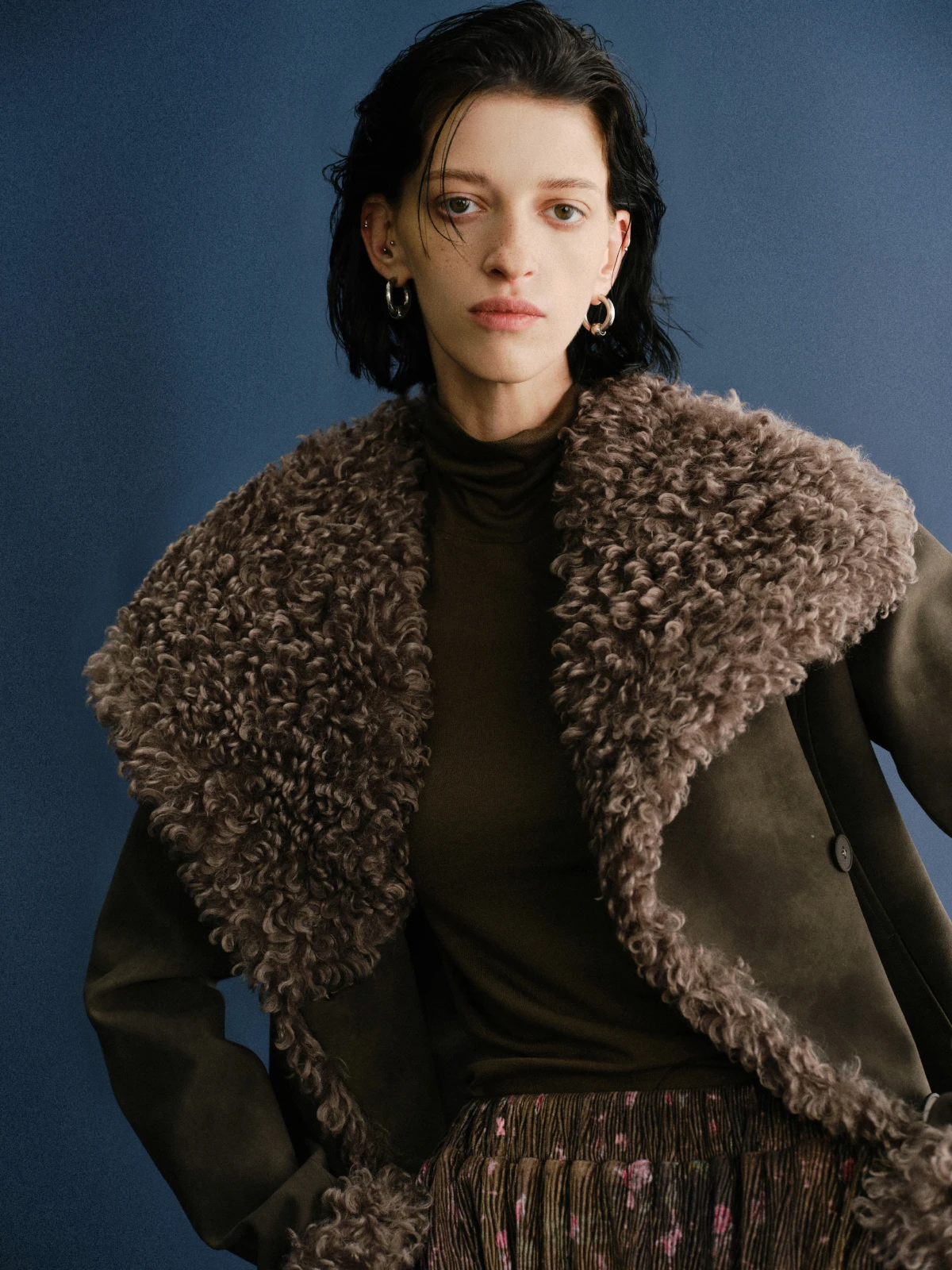 Manteau d'hiver pour femme TearOcean en fausse fourrure, col large, cintré à la taille, écologique, épais, à manches longues