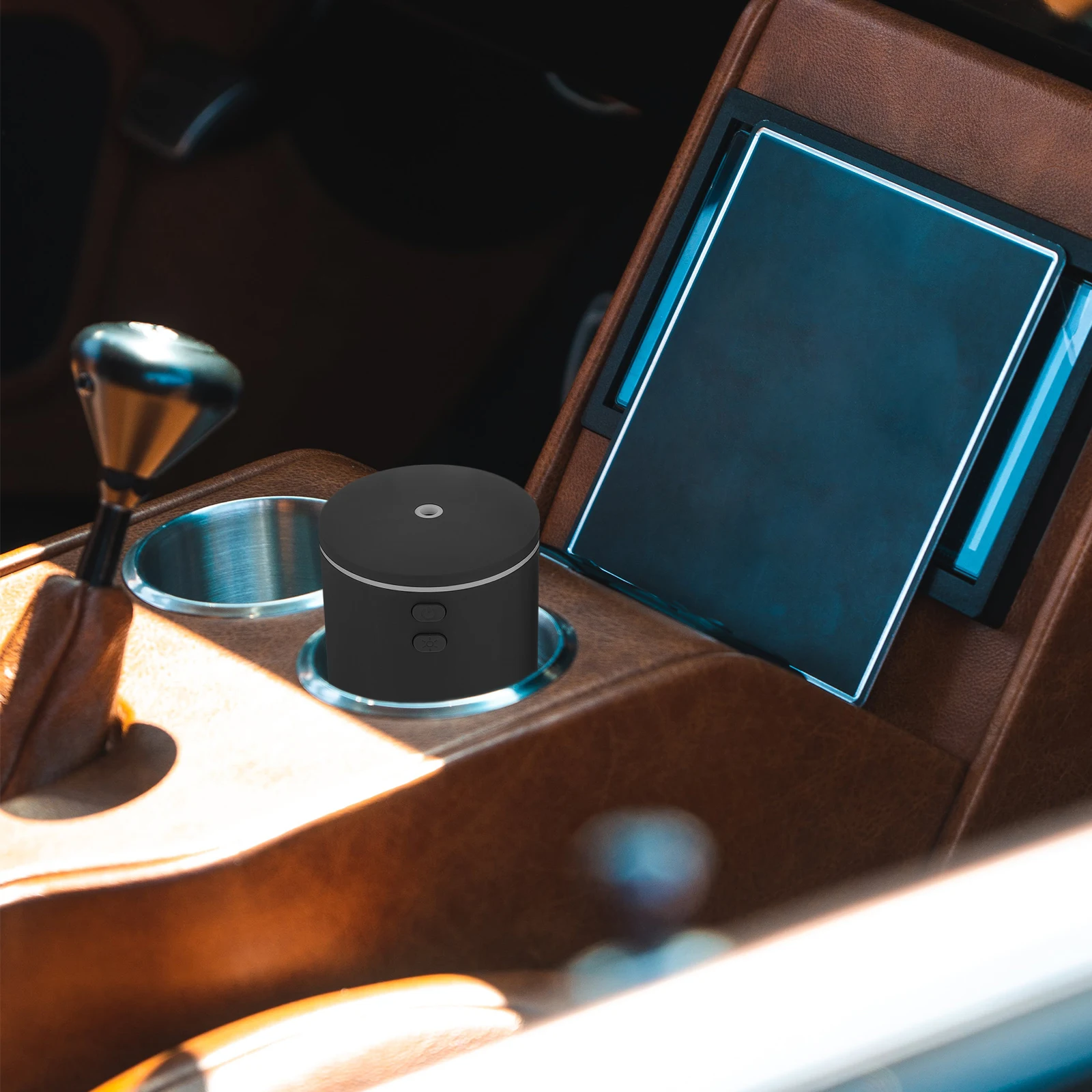 

Portable Car Humidifier Mini USB Aroma Diffuser Black Essential Oil Air Purifier LED Static Reducer for Home Use