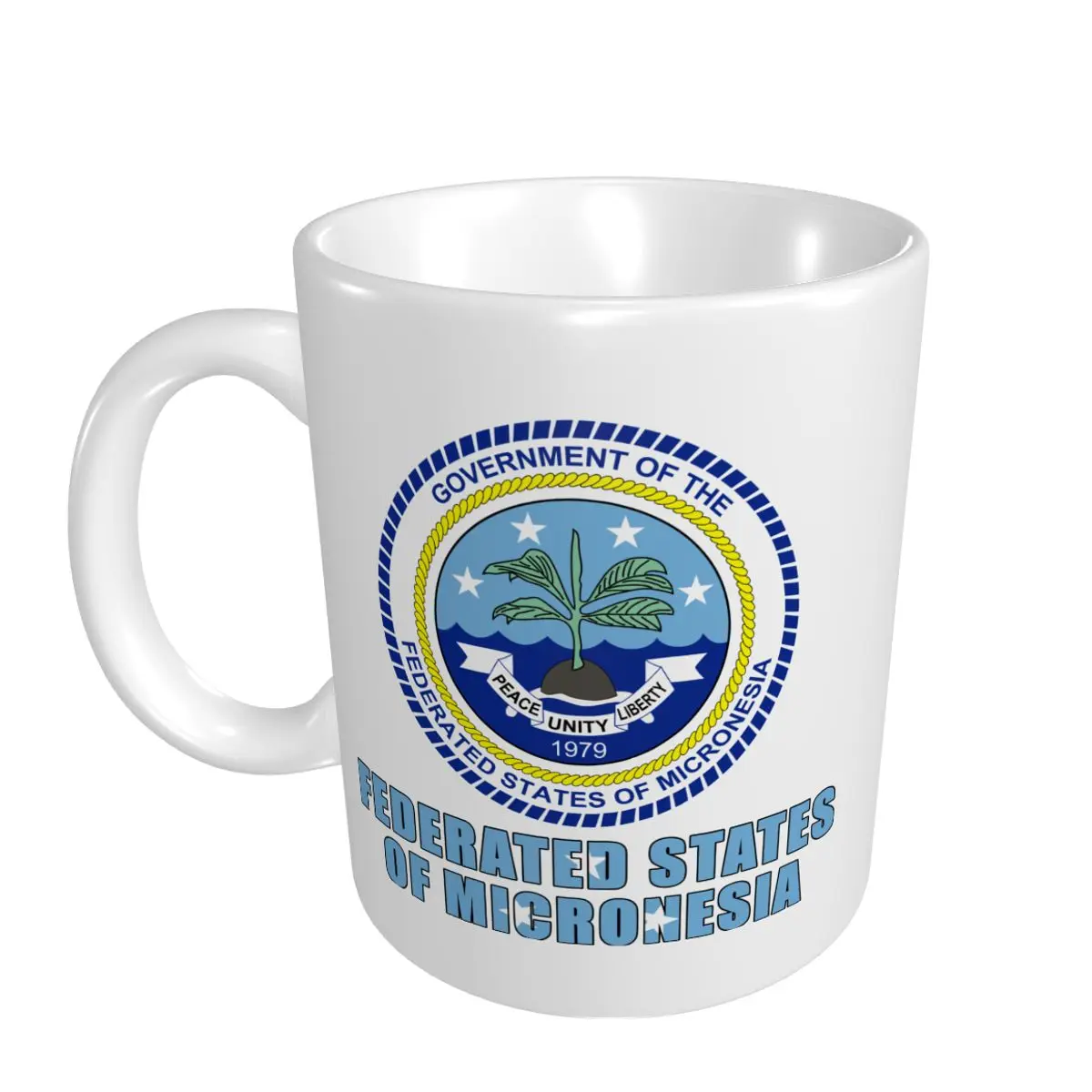 Mark Cup Mug Federated States Of Micronesia Letter Flag Emblem Coffee Mugs Tea Milk Water Cup Travel Mugs For Office Home