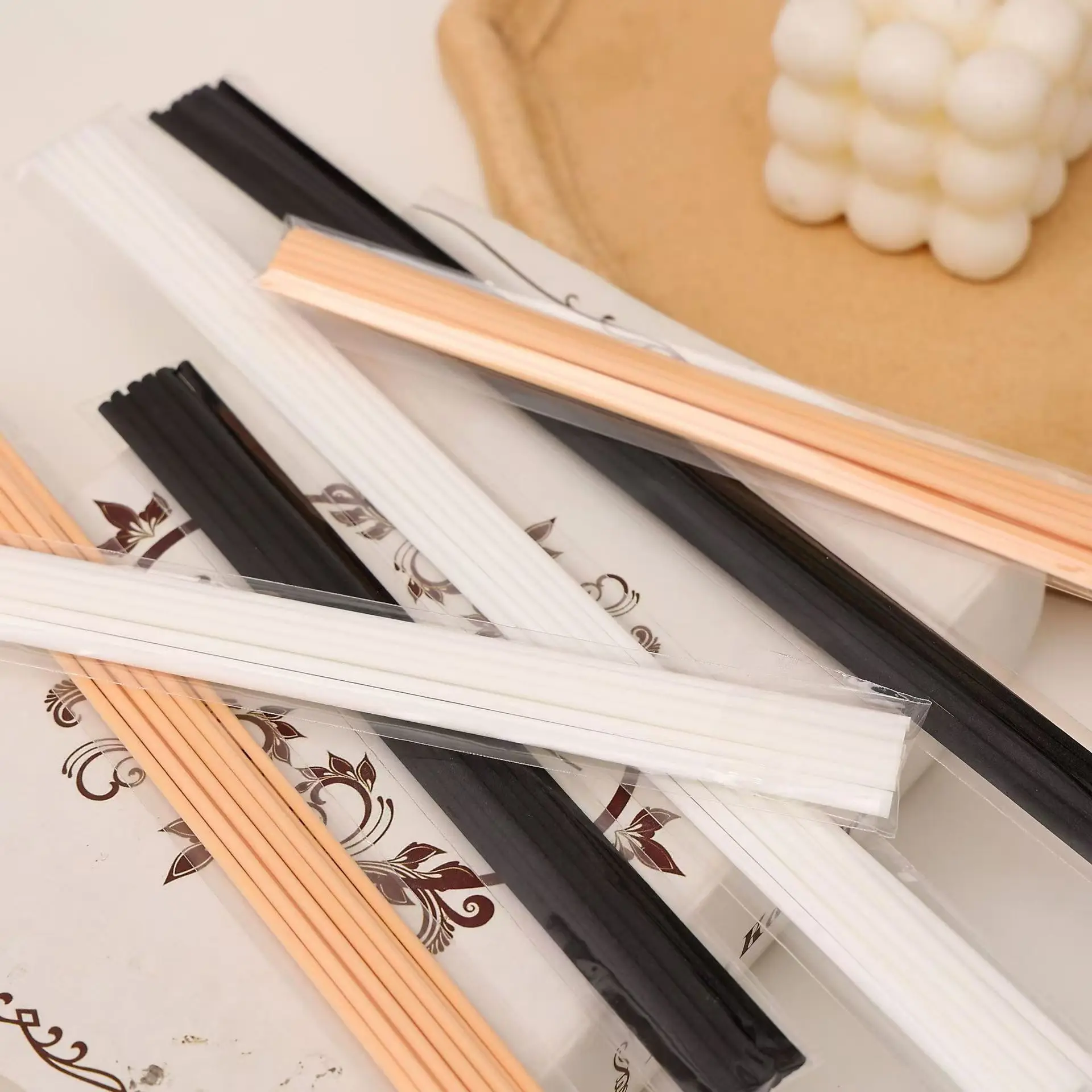 50pcs Black White Diffuser Sticks 3mm 20cm Long  Aromatherapy Diffuser Sticks for Essential Oils Absorption And Dispersion view 4