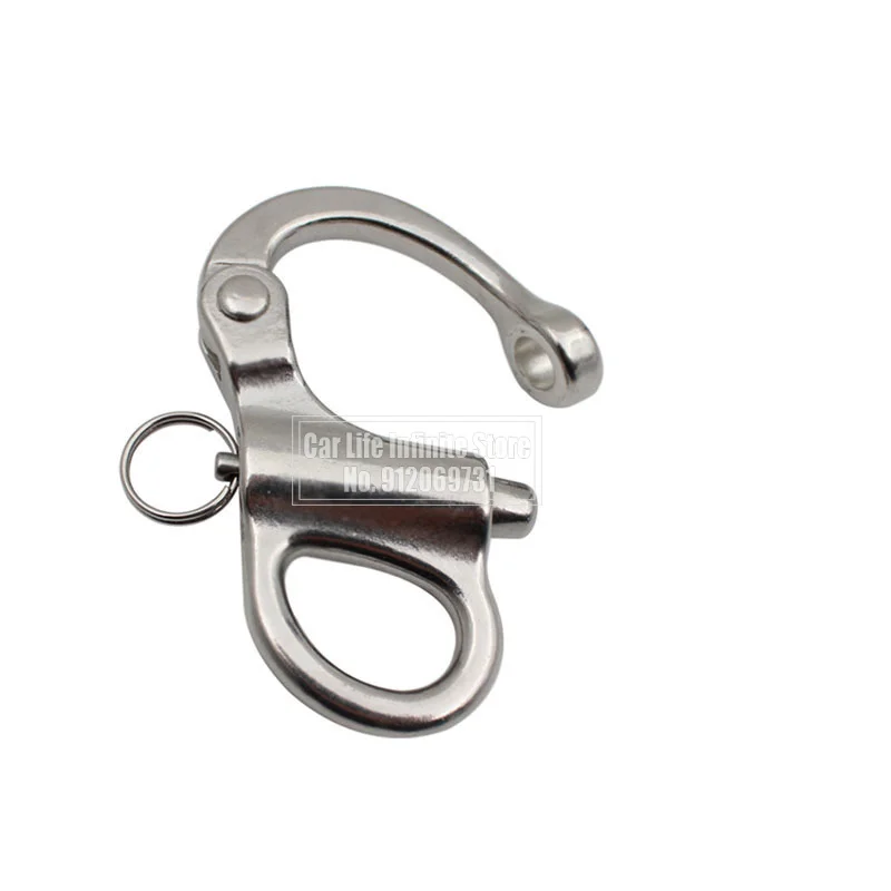 316 Stainless Steel Rigging Sailing Fixed Bail Snap Shackle Fixed Eye Snap Hook Sailboat Sailing Boat Yacht Outdoor 35/69/96mm