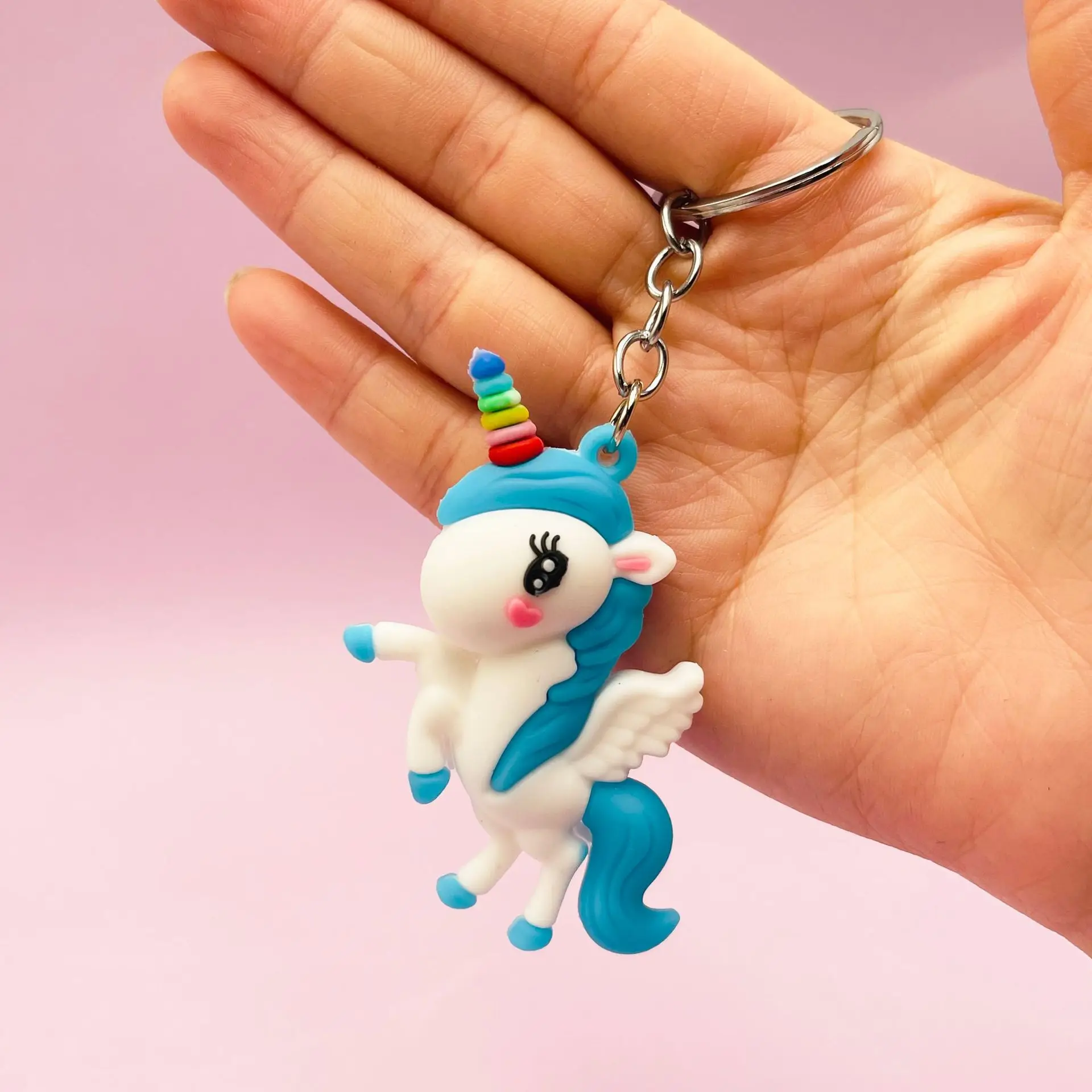 Rainbow Internet celebrity cartoon Pegasus unicorn keychain bag accessories decoration