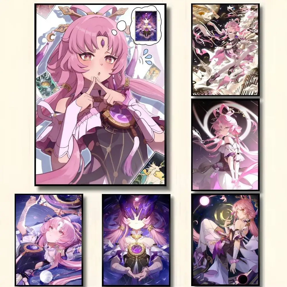 Anime Game Honkai Star Rail Fu Xuan Posters High Quality Self-adhesive Wall Art Decorations Color Prints Sticky