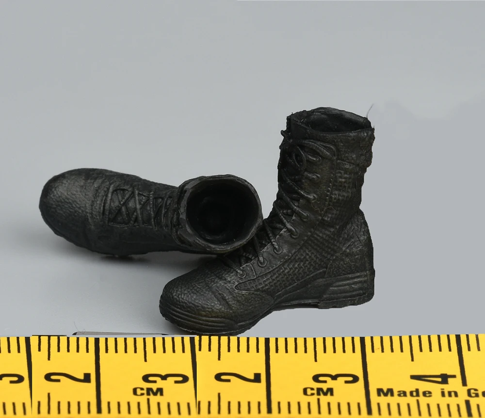 1/12 SoldierStory SSM002 Special Duty Unit Hong Kong Police Force Assault Team Black Solid Boots Shoe Body For Fans DIY Collect