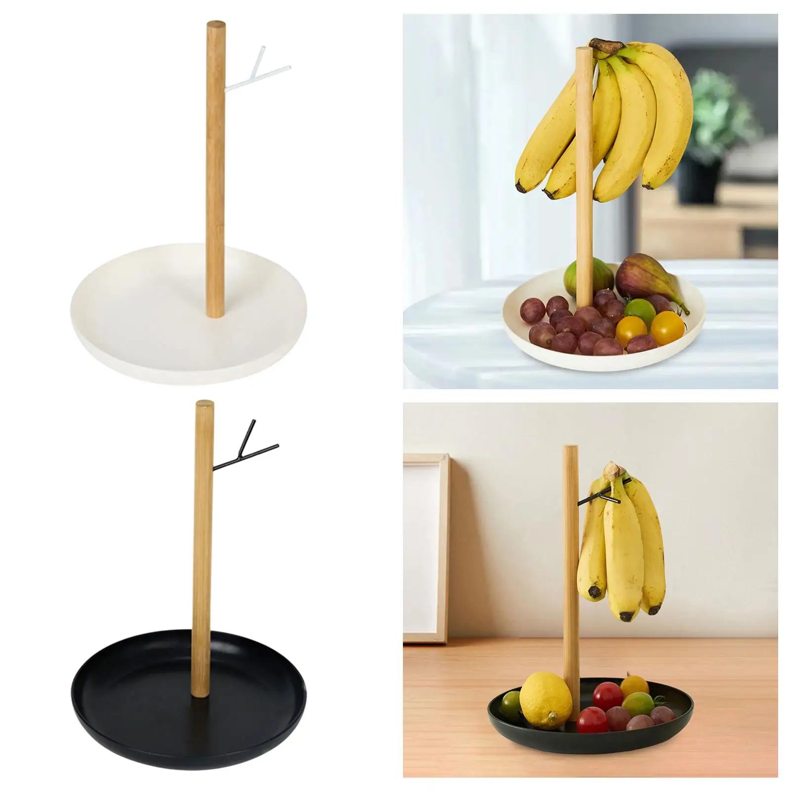 Fruit Storage Basket Multifunction Modern Banana Rack Hanger Kitchen Accessories Fruit Storage Organizer for Kitchen Countertop