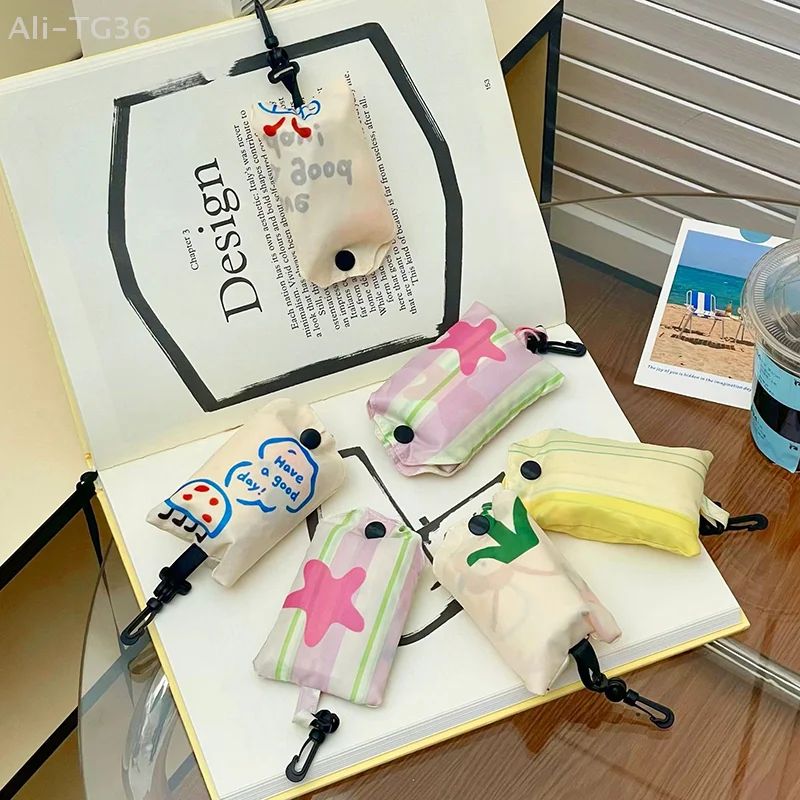 Складная сумка для покупок Ins Style, портативная водонепроницаемая сумка на плечо большой емкости, большая сумка, подарочная сумка