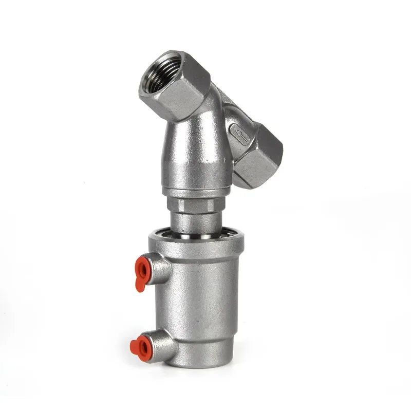 Customizable Pneumatic Stainless Steel Finish DN15 Angle Seat Valve High Temperature Resistance FKM Sealing for Filling Machine