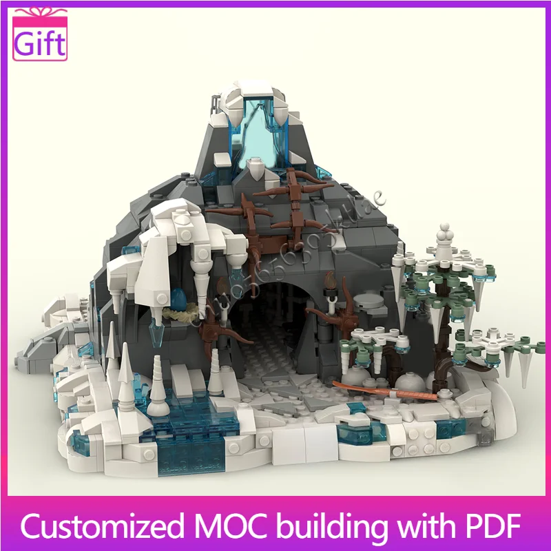 1279 PCS Icy Cave Fortress Model With Fantasy Elements Modular Building Blocks Kids Assembly Display Toys Festival Surprise Gift