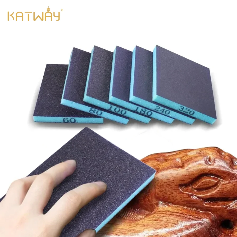 

KATWAY Metal Wood Polishing Abrasive Tool, 6PCS Wet Dry Sanding Blocks 60 - 320 Grit Sanding Sponge Reusable and Washabl HH-AA96