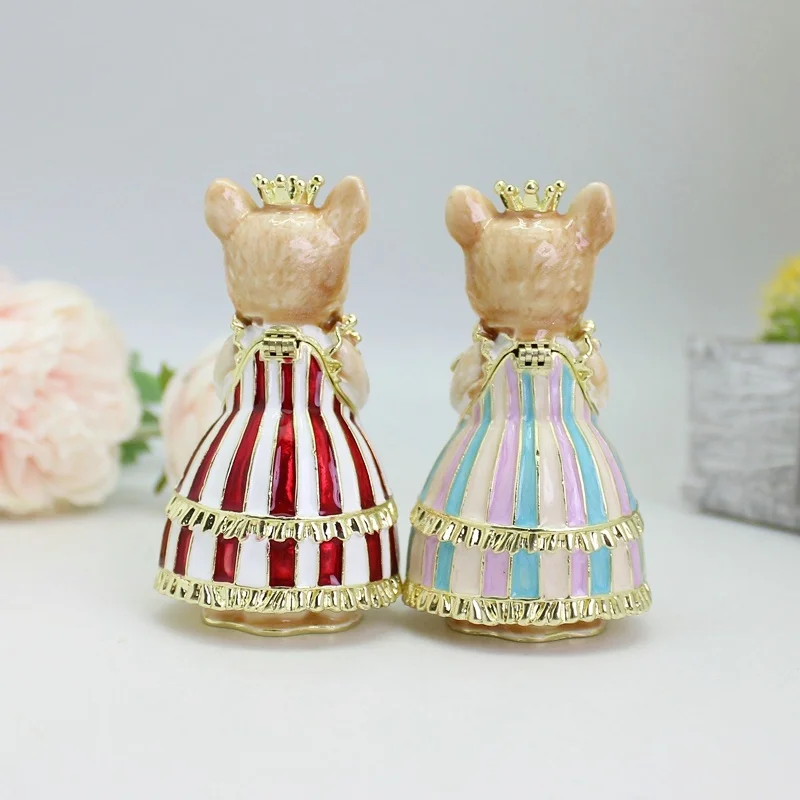 SHINNYGIFTS Hand Painted Cute Cat Trinket Box Wedding Favor Jewelry Gift Box Christmas Gifts