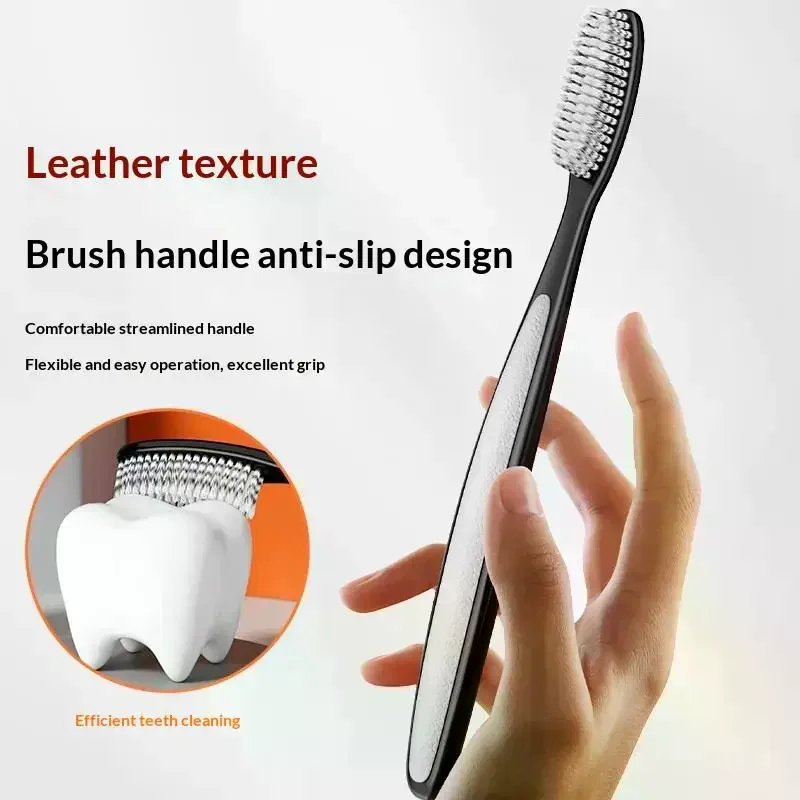 Black White And Gray High End Color Combination Pack Long Large Head Toothbrush Hard Deep Cleaning For Adults 1/3/4 PCS
