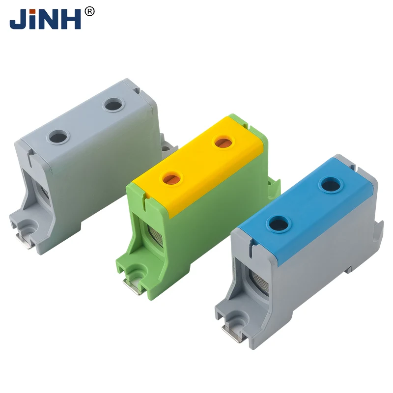 JINH Din Rai Aluminum Distribution Junction Box JHT5 35mm² Screw Cable Mounting Connector Terminal Block Quick Wire Connectors