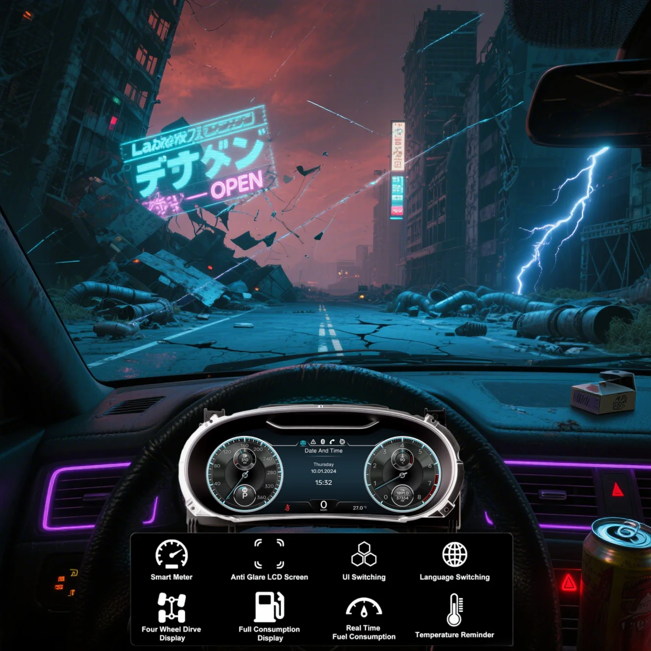 

12.3 Inch Digital Instrument Cluster For Bentley Flying Spur Continental GT 2005-2009 2012-2017 Speedometer Dashboard CarPlay