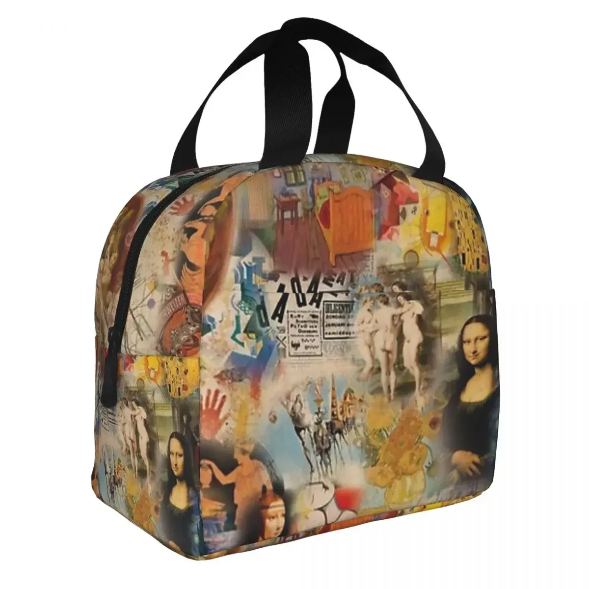 Bolsas de almuerzo con aislamiento de Historia del Arte, bolsa térmica, contenedor de comida, caja de almuerzo grande, bolsa Bento, Picnic de trabajo, Mona Lisa, Van Gogh