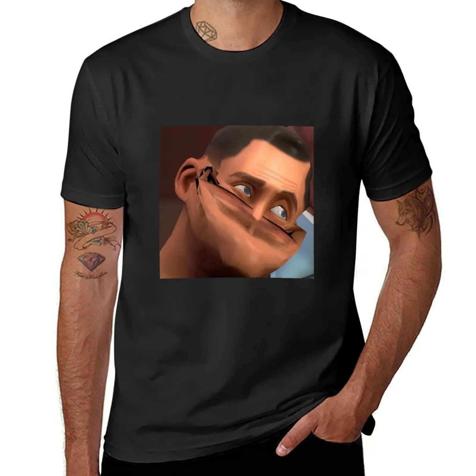

Team Fortress 2 TF2 Scout Face T-Shirt aesthetic clothes Blouse mens t shirt graphic