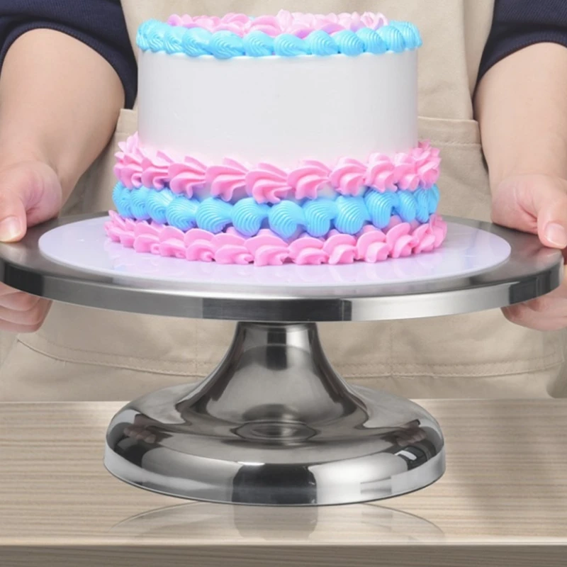 

12 Inch Aluminum Alloy Turntable Stainless Steel Cream Cake Non-slip Turntable Decorating Rack Baking Accessories Set DIY Tools
