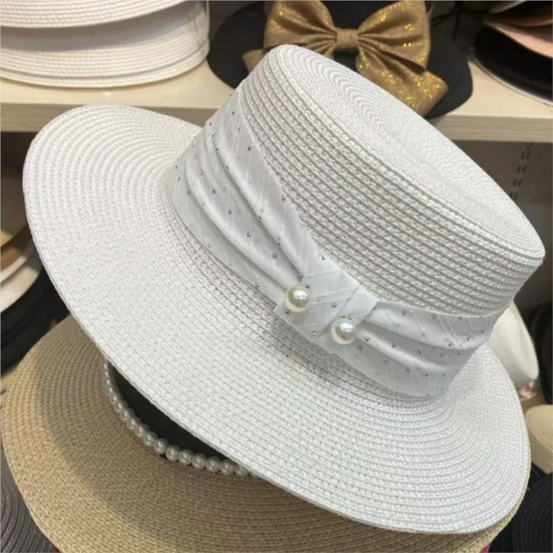 

A flat-topped fine grass woven sun-protective hat is small top shield themselves from the and ultraviolet rays shopping
