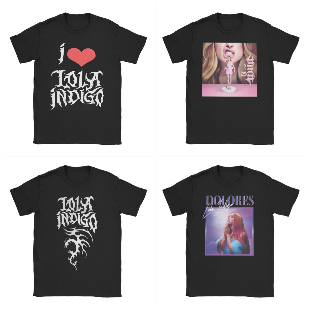 

Футболка Lola 2025 Indigo Tour Merch для мужчин и женщин, хлопковая юмористическая футболка, летняя футболка для певицы, топы с короткими рукавами, одежда больших размеров