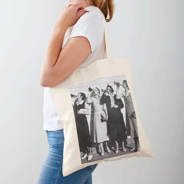 

Women Beer Drinkers, Black and White Vintage Art Tote Bag Women's shopper bag Cloth bag Customizable tote Lady bags