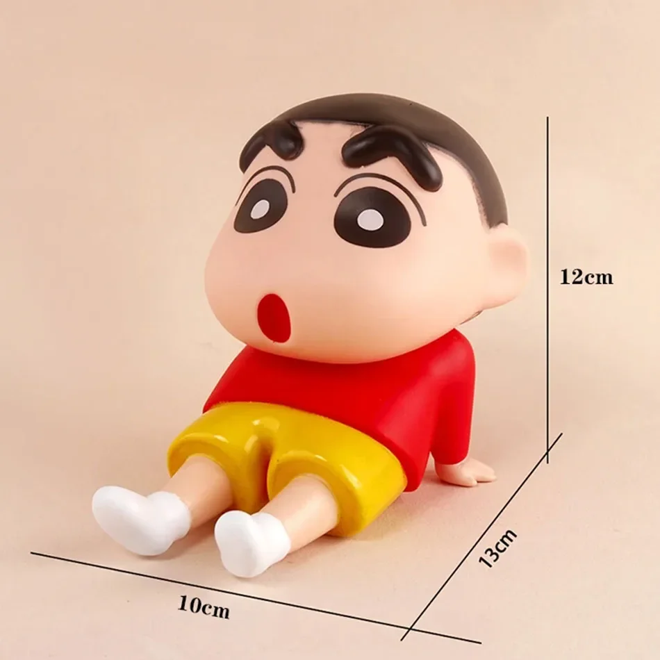 Crayon Shin-Chan Phone Holder Kawaii Anime Desktop Ornaments Cartoon Watching TV Phone Support Cute Doll Decorations toy Gifts