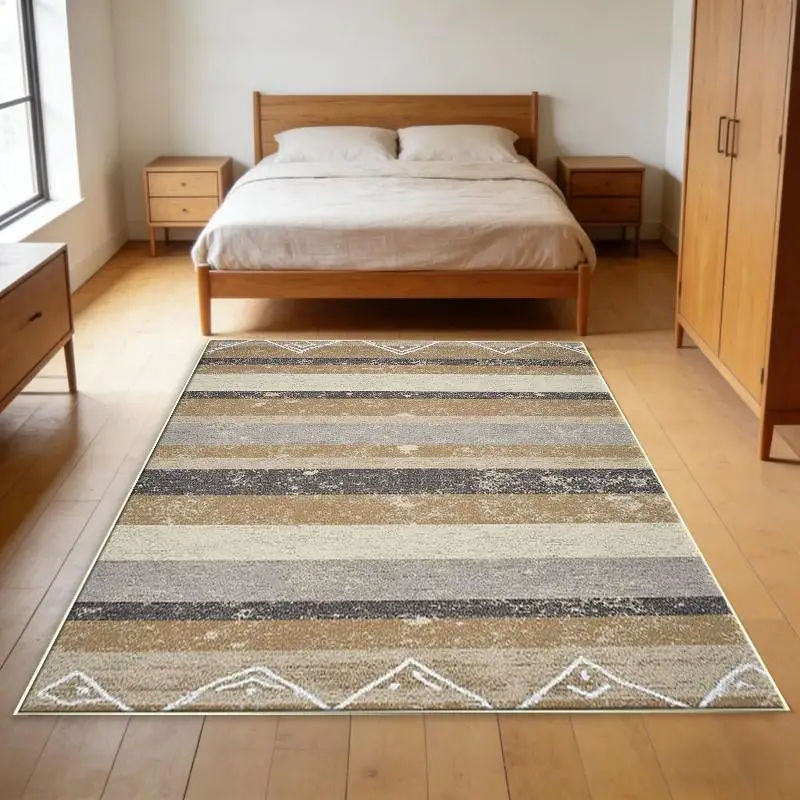 Contemporary Geometric Edge Design Rug Large Commercial Doormat For Gym Supermarket Restaurant Studio Store