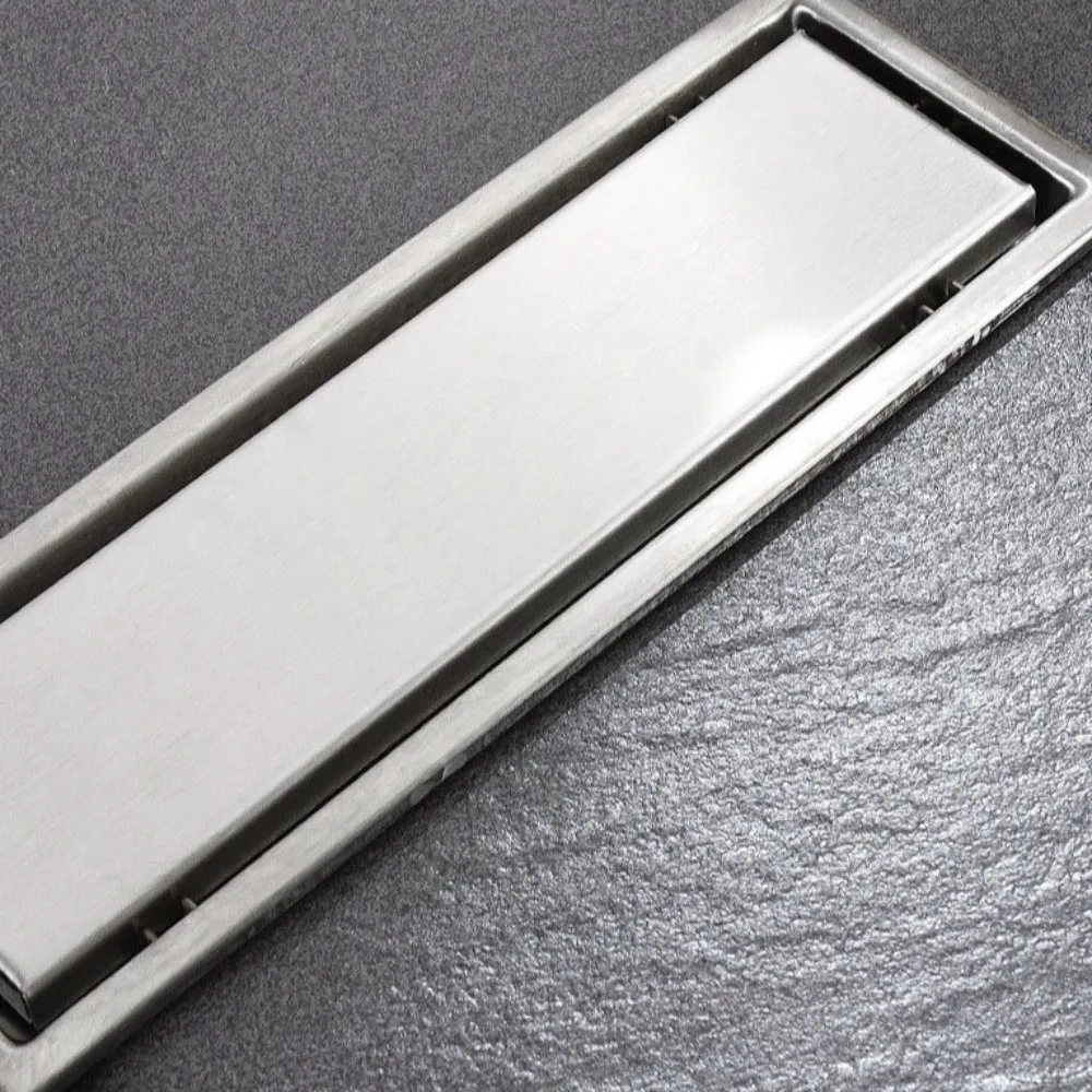 304 Stainless Steel Invisible Floor Drain Removable Cover Quick Drainage Linear Floor Drain Concealed Long Strip