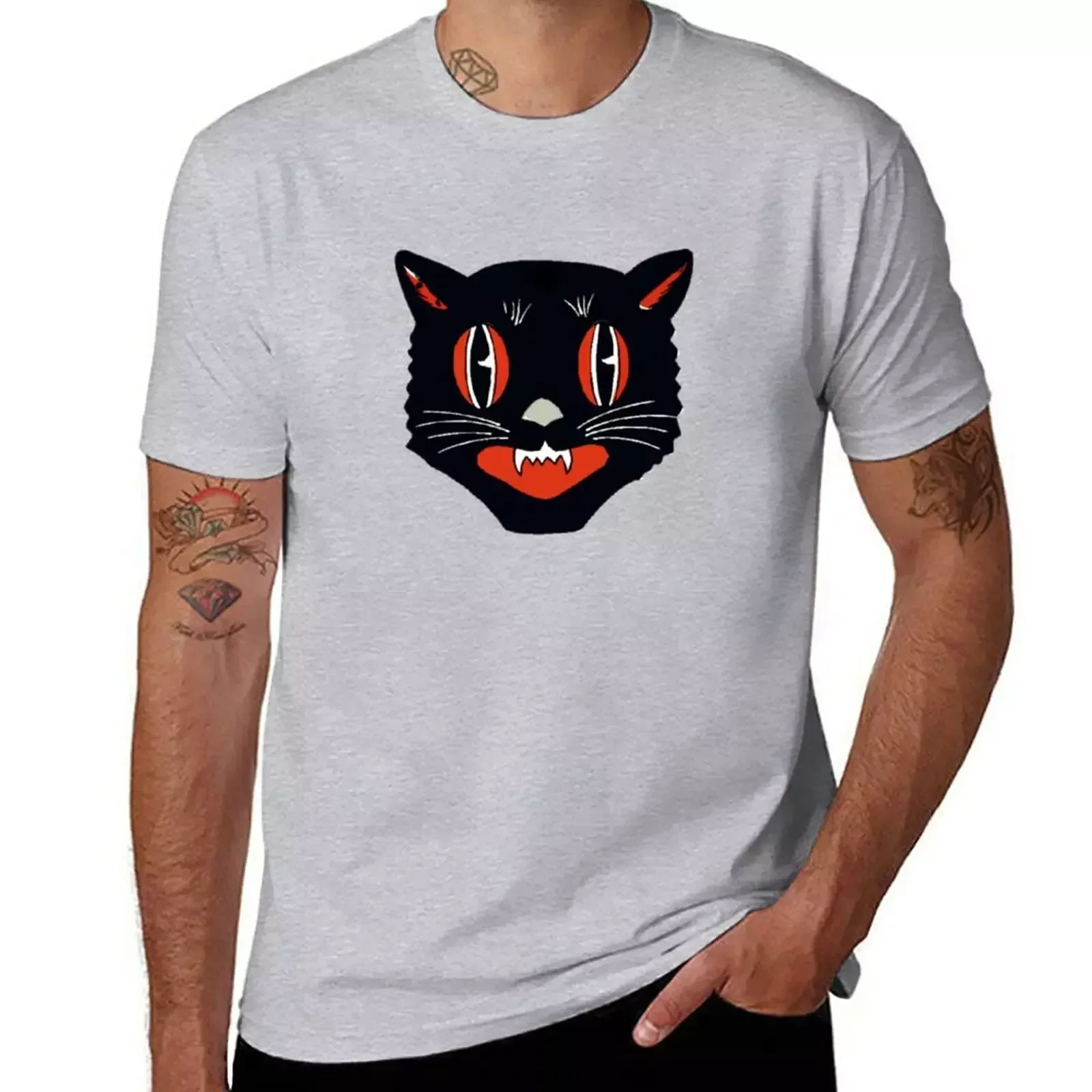 Vintage Black Cat T-Shirt graphics vintage mens t shirts pack