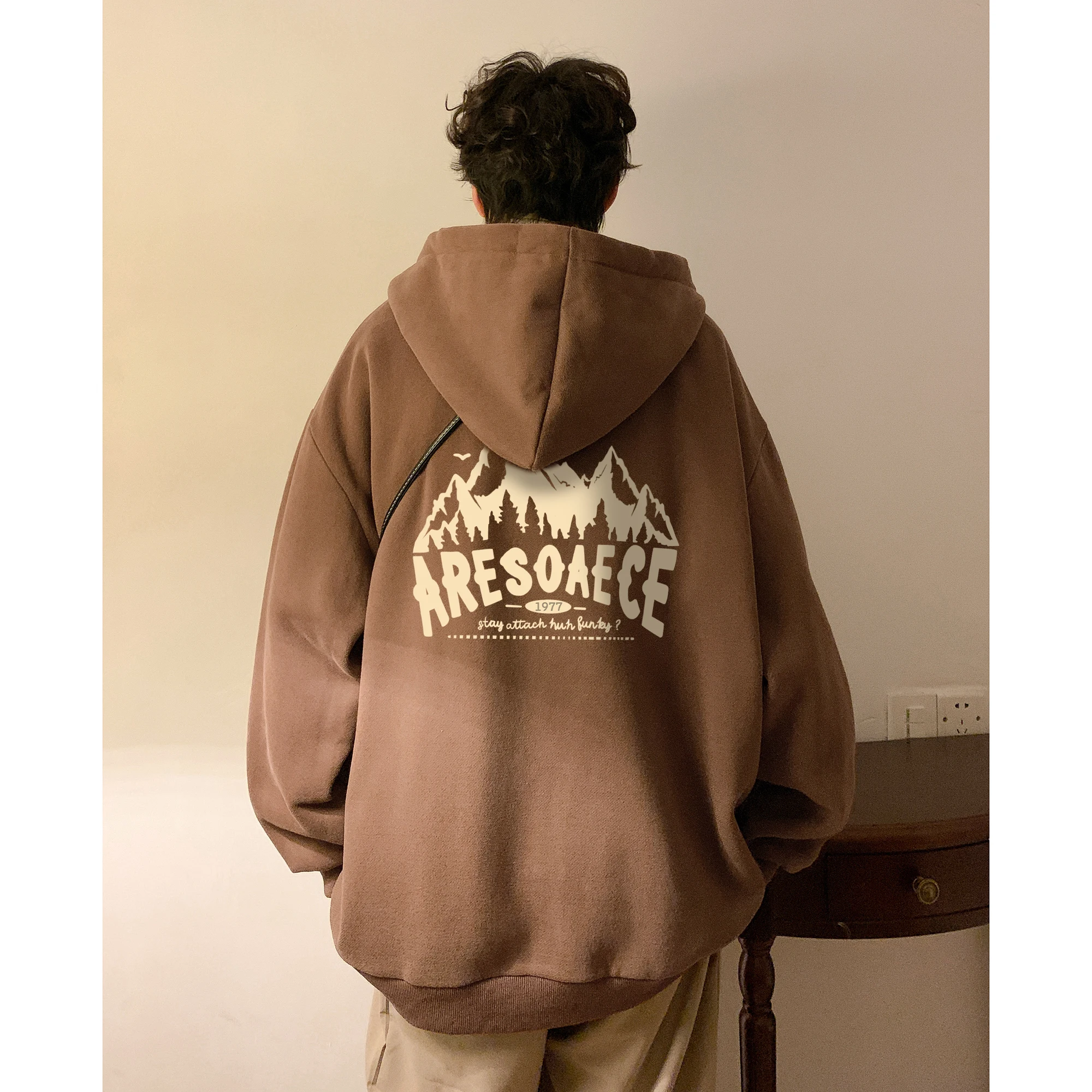 

Мужская толстовка с капюшоном American Sle, оверсайз, весенне-осенняя, повседневная, свободного кроя, с принтом, не требует глажки, уличная одежда