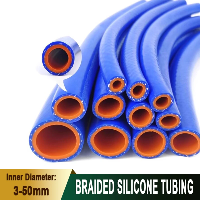 1m/Lot ID3-50mm Silicone Hose Heat Resistant High Pressure Automobile Cylinder Vacuum Pipe Double Layer/Single Layer Rubber Hose