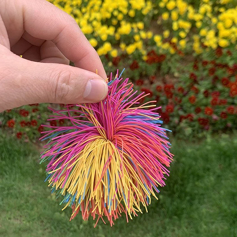 Balle de jonglage en fil de caoutchouc coloré pour enfants, balle extensible anti-souligné, jouets fantaisie pour enfants, jouet en caoutchouc amusant, 8 cm, 10cm