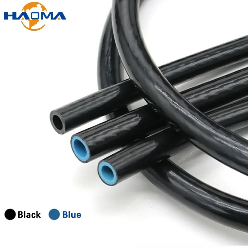 

TPU Double-layer Resin Oil Pipe Diesel Hose Wire-clamping Fuel Pipeline Black/Blue Core ID 6 8 10 12mm