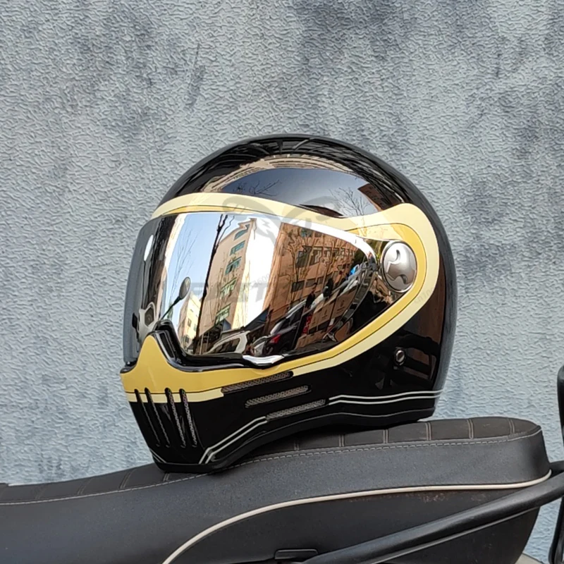 

Full Face casco moto Helmet Safety Vintage Chopper Retro Helmet capacete de motocicleta modular helmet DOT Approval35